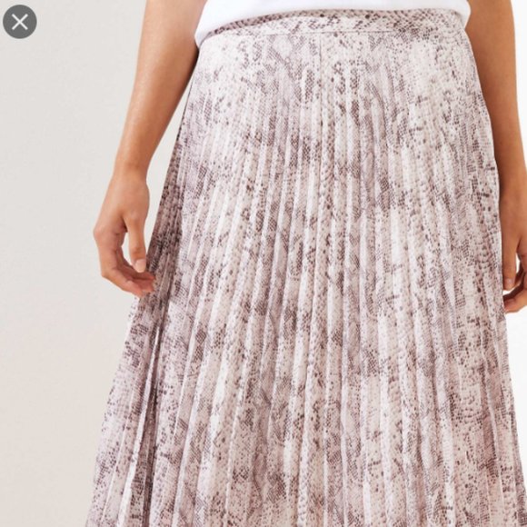 NWT Loft Snakeskin pleated midi skirt - Picture 1 of 4